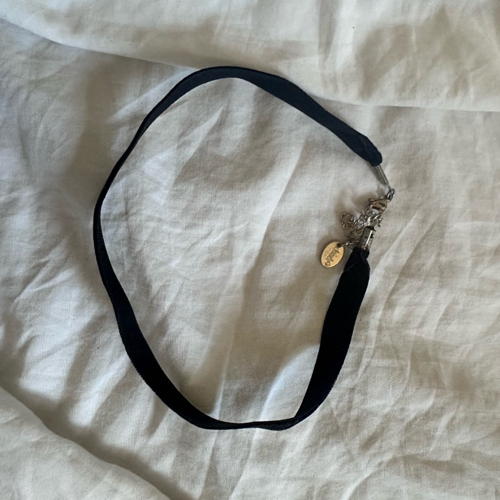 Black Velvet Choker Necklace with Charm